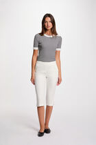 Pantacourt slim blanc femme