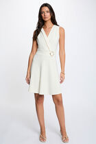 Short wrap dress cream women