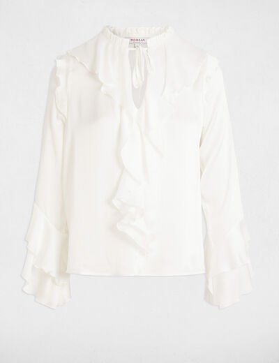 Long-sleeved blouse white women