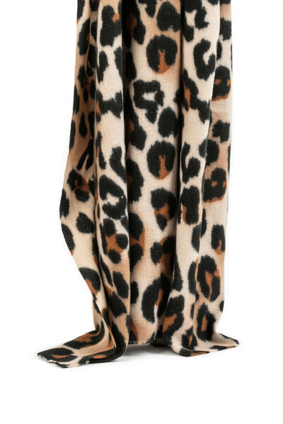Scarf with leopard print beige ladies'