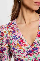 Fitted v-neck t-shirt multicolor women