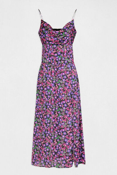Midi straight dress with floral print multico ladies'
