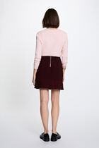 Textured knit sweater light pink women