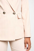 Blazer cintré rayé rose clair femme