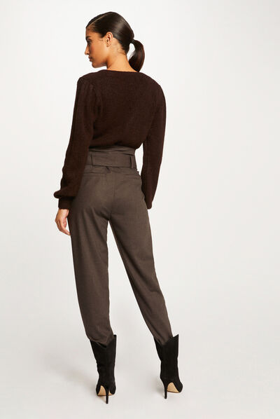 Long-sleeved jumper with V-neck  ladies'