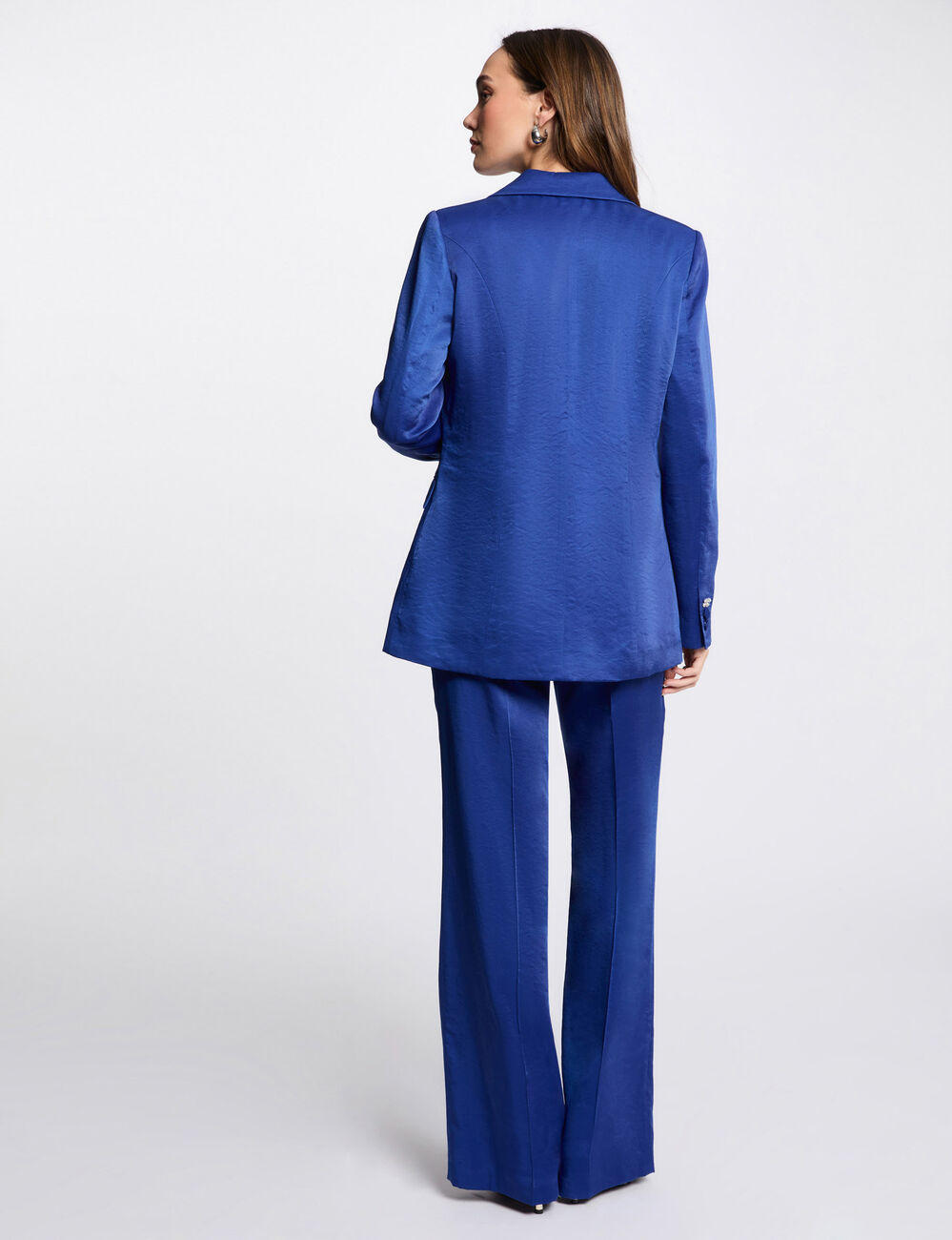 Blazer suédine bleu electrique femme