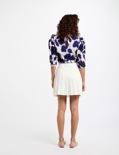 Pleated mini skirt white women