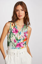 Printed vest top with wide straps multicolored women