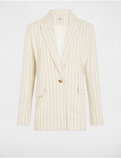 Striped blazer beige women