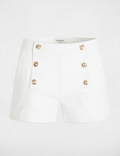 Denim shorts with buttons white women