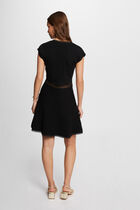 A-line mini knitted dress black women