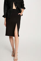 Pencil skirt lace waistline black women