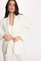 Pinstripe blazer jacket white women