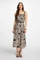 Printed straight midi dress multicolor women
