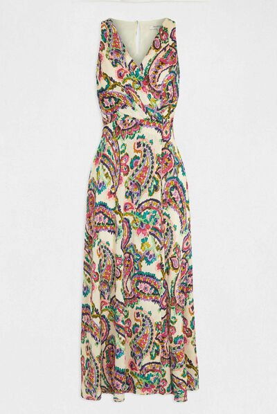 Maxi A-line dress with abstract print multico ladies'