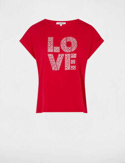 T-shirt with message red women