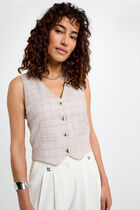 Printed sleeveless waistcoat multicolor women