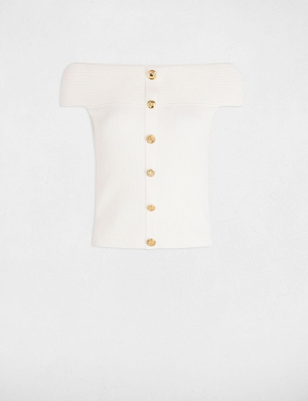 Jumper off the shoulder collar white women