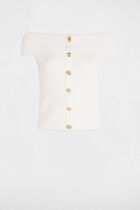 Jumper off the shoulder collar white women