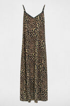 Straight dress with V-neck multicolor women