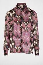 Chemise manches longues multicolore femme
