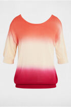Pull manches 3/4 imprimé multicolore femme