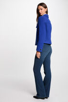 Short buttoned coat blue women