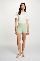 Lace t-shirt with round neck white women