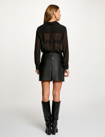 chemise droite strass noir femme black women