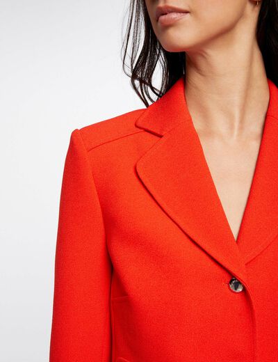 Straight buttoned jacket orange ladies'