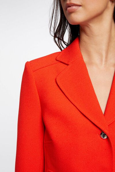 Straight buttoned jacket orange ladies'