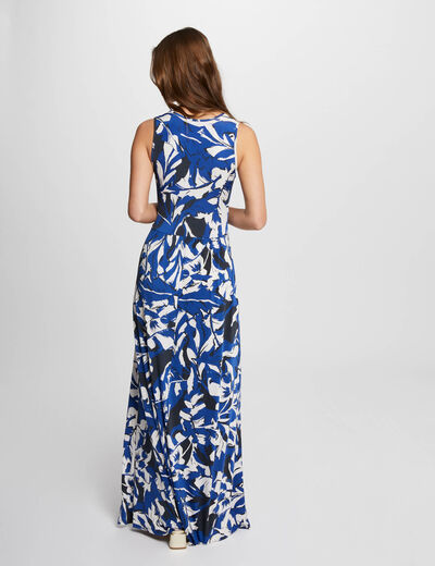 Printed maxi fitted dress multico ladies'