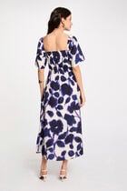 Robe longue droite imprimée multicolore femme