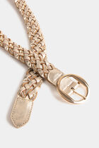 Braided belt with rhinestones gold yellow women