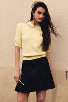 Denim bubble skirt blue women