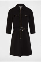 Zipped fitted short dress black women