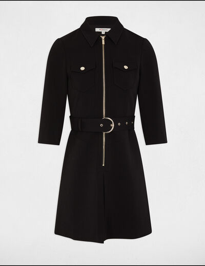 Zipped fitted short dress black women