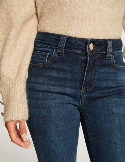 High-waisted slim jeans denim stone women