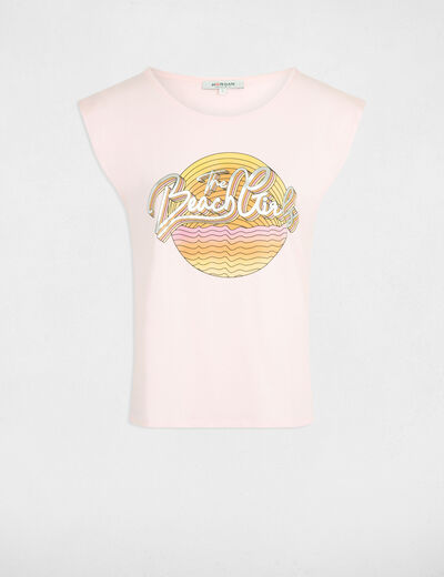 T-shirt with message light pink ladies'