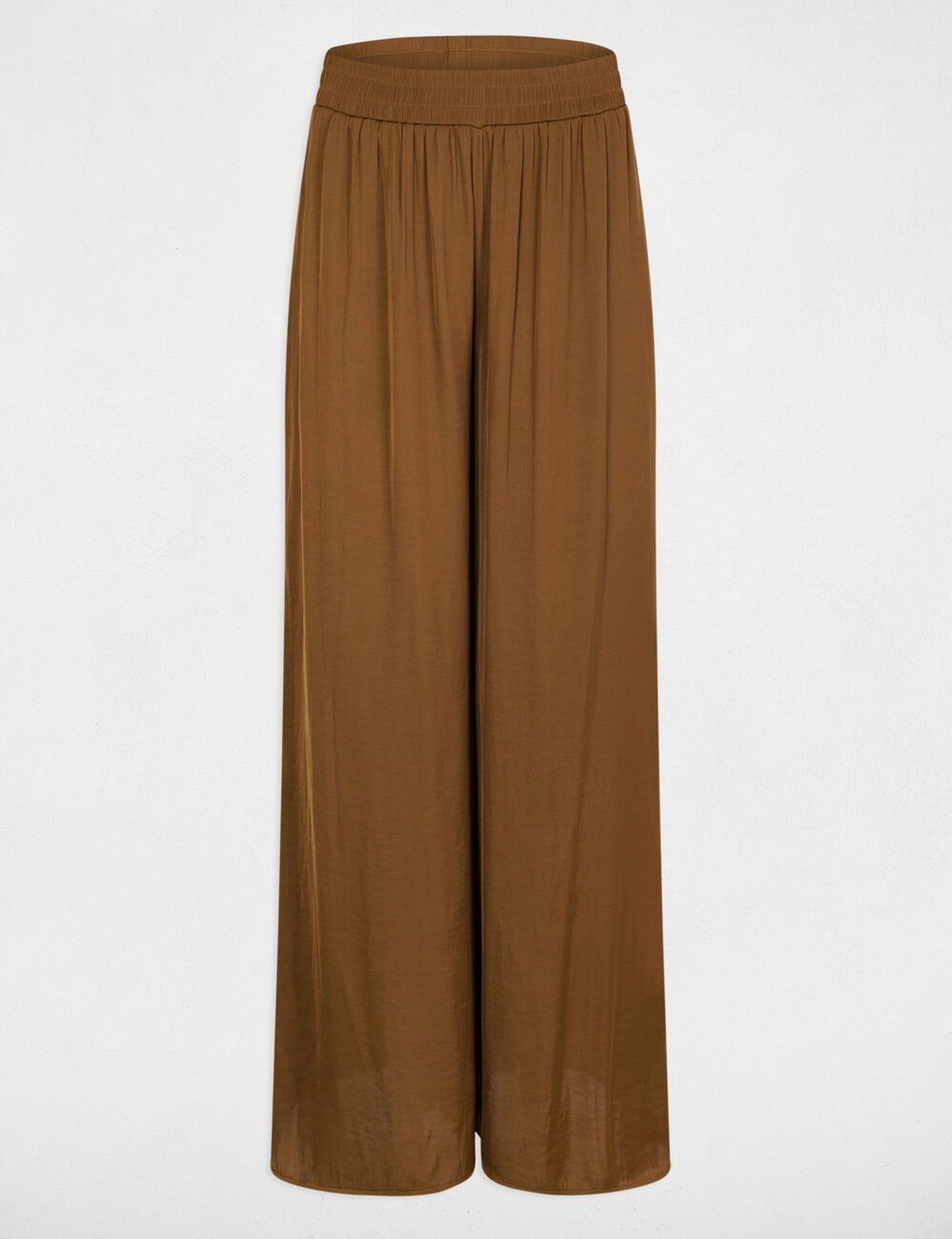 Flowy wide-leg trousers camel women