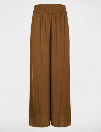 Flowy wide-leg trousers camel women