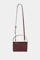 Woven faux leather bag bordeaux women