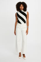 Pull sans manches blanc femme
