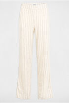 Striped wide leg trousers beige women
