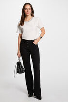 Buttoned bootcut trousers black women
