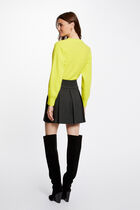 A-line skirt with pleats anthracite grey women