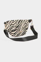 Sling bag zebra print ivory women