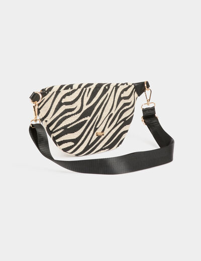 Sling bag zebra print ivory women