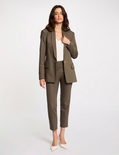 Cropped cigarette trousers khaki green women