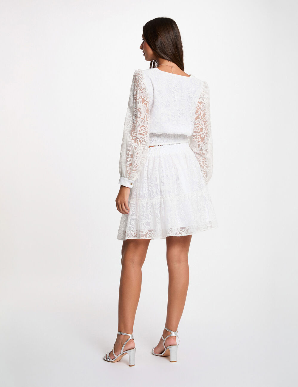Flared short skirt white women